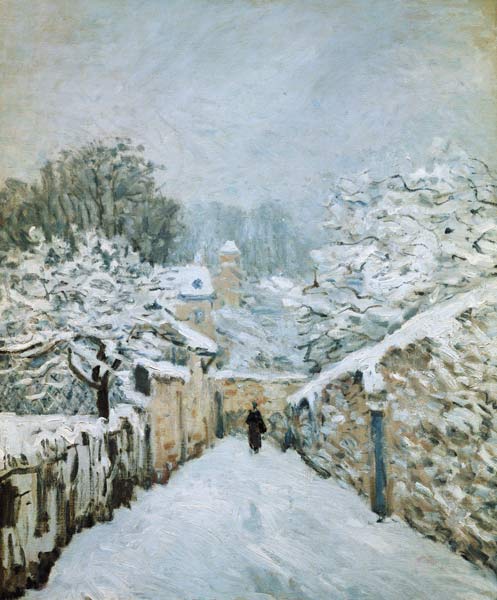 Winter in Louveciennes. van Alfred Sisley