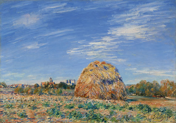 Haystack on the Banks of the Loing, 1891 (oil on canvas) van Alfred Sisley