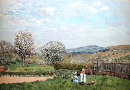 Children playing in the Meadow van Alfred Sisley