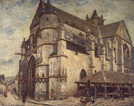 The Church at Moret, Frosty Weather van Alfred Sisley