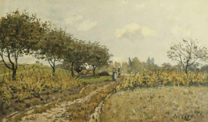 Feldweg auf dem Land (Le Chemin dans la Campagne) van Alfred Sisley