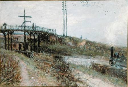 The Footbridge over the Railway at Sevres van Alfred Sisley