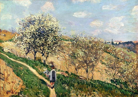 Springtime at Bougival van Alfred Sisley