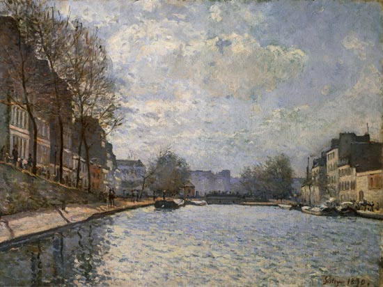 View of the Canal Saint-Martin, Paris van Alfred Sisley