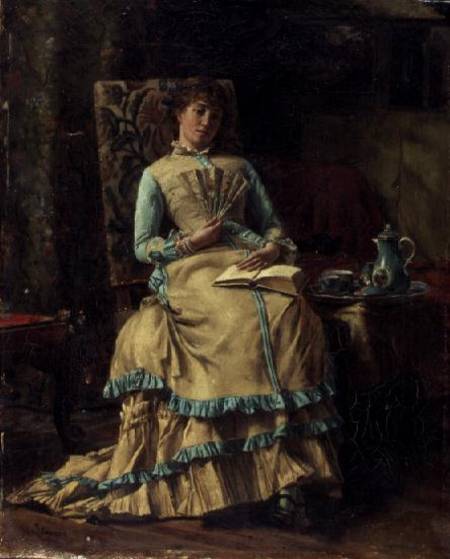 Woman in an Interior van Alfred Stevens