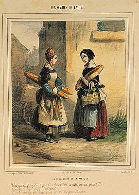 The Baker''s Art, plate number 27 from the ''Les Femmes de Paris'' series, 1841-42 van Alfred Andre Geniole