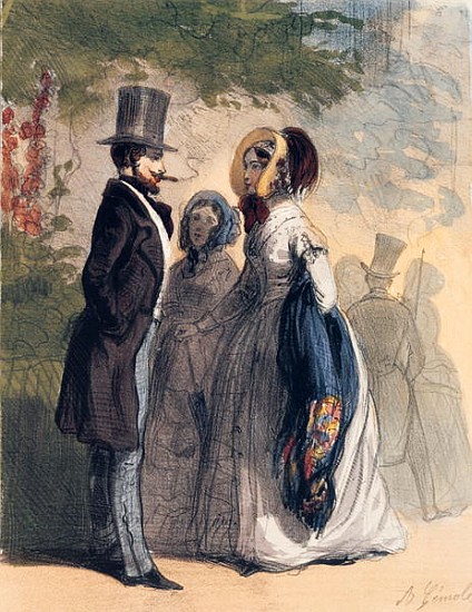 The Regular Visitor to Ranelagh Gardens, from ''Les Femmes de Paris'', 1841-42 van Alfred Andre Geniole