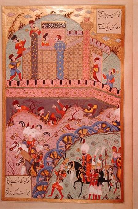 The conquest of Belgrade by Sultan Suleyman I (1495-1566), from the 'Suleymanname' (Mss Hazine. 1517 van Ali Amir Ali Amir Beg