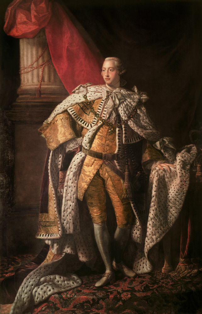 Portrait of the King George III of the United Kingdom (1738-1820) in his Coronation Robes van Allan Ramsay