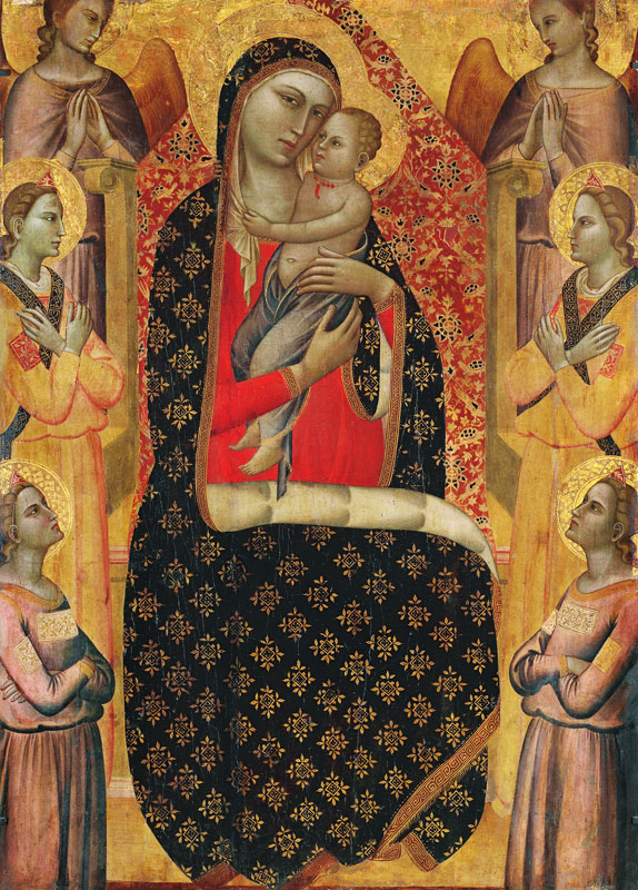 Madonna and child enthroned with six angels van Allegretto Nuzi