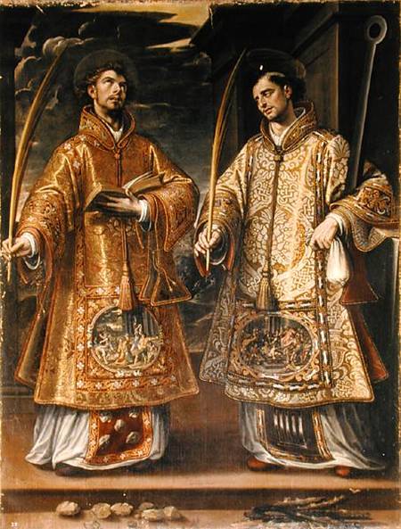 St. Lawrence and St. Stephen van Alonso Sánchez-Coello