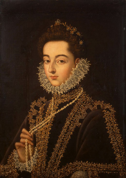 Portrait of the Infanta Catherine Michelle of Spain (1567-1597) van Alonso Sanchez Coello