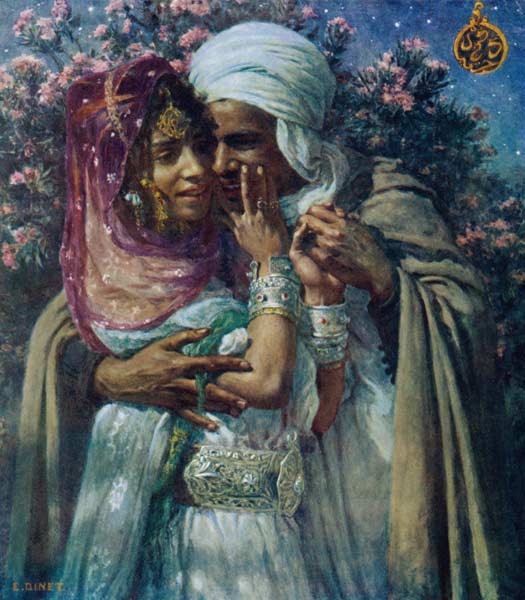 Arabische Liebesnacht van Alphonse Etienne Dinet