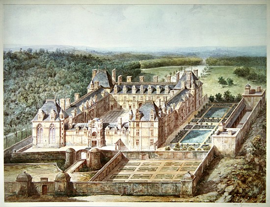 View of the Chateau of Ecouen van Alphonse Lejeune
