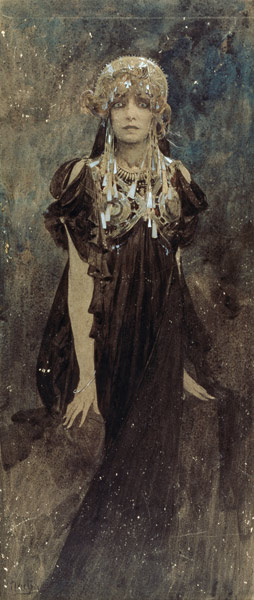 Bernhardt, Sarah  franz.Schauspielerin Paris 22.10.1844 - ebd. 26.3.1923.  ''Sarah Bernhardt in der  van Alphonse Mucha