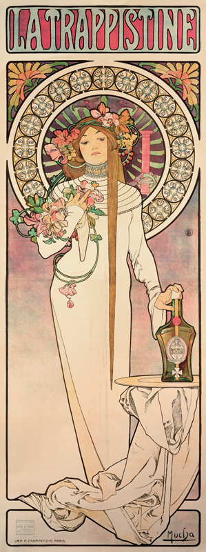 Plakat La Trappistine van Alphonse Mucha