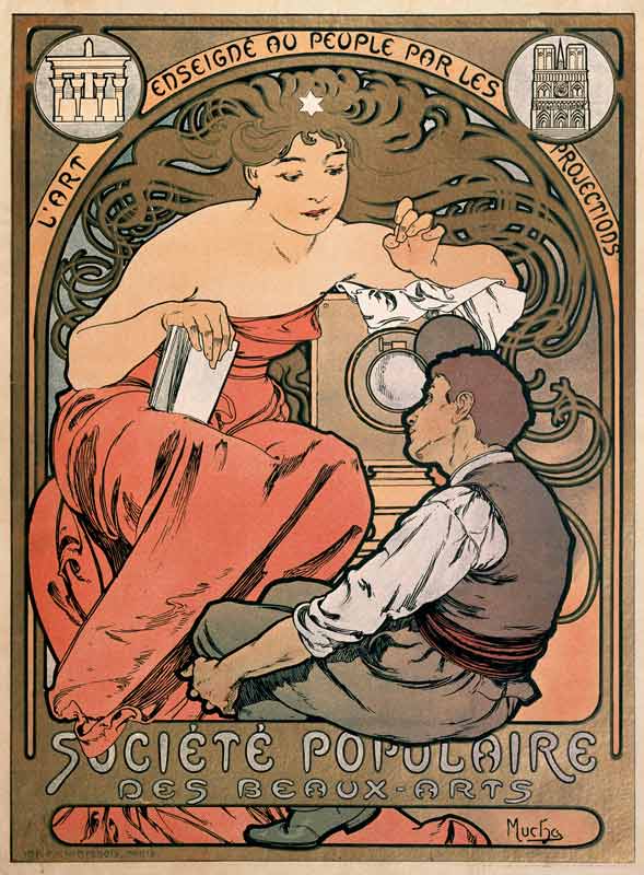 Poster for the Societe Populaire des Beaux Arts van Alphonse Mucha