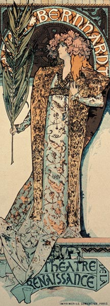 Gismonda, das erste Plakat von Mucha für Sarah Bernhard und das Théatre de Renaissance, van Alphonse Mucha