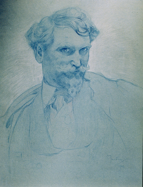 Illustrator Selbstportraet  van Alphonse Mucha