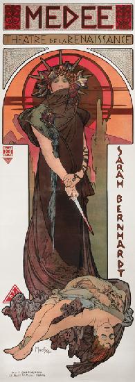 Médée, affiche voor Sarah Bernhardt en het Théatre de la Renaissance 