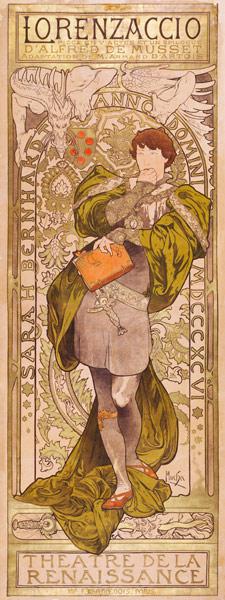  Plakat,für,A,de,Musset´s,Lorenzaccio,in,Paris,1896,Alphonse,Mucha