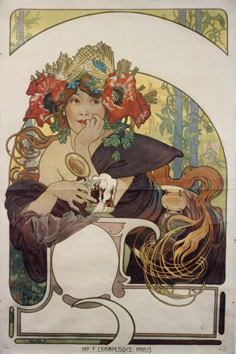 Werbeplakat für ''Bières de la Meuse''. van Alphonse Mucha