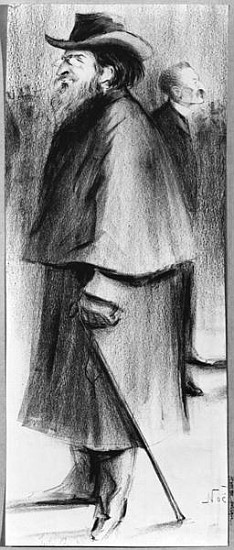 Jules Guesde (pencil & charcoal on paper) van Alphonse Leon Noel