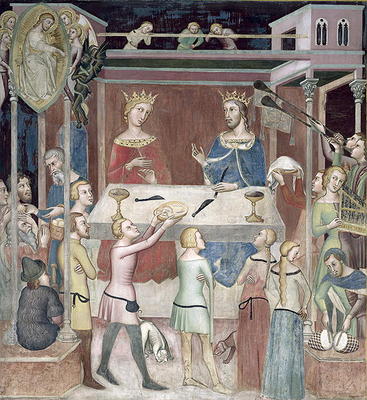 Satan Asking God to Tempt Job, 1356-67 (fresco) van also Manfredi de Battilori Bartolo di Fredi