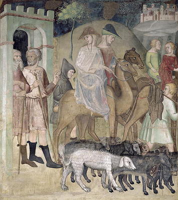 The Journey of Abraham and Lot, 1356-67 (fresco) van also Manfredi de Battilori Bartolo di Fredi