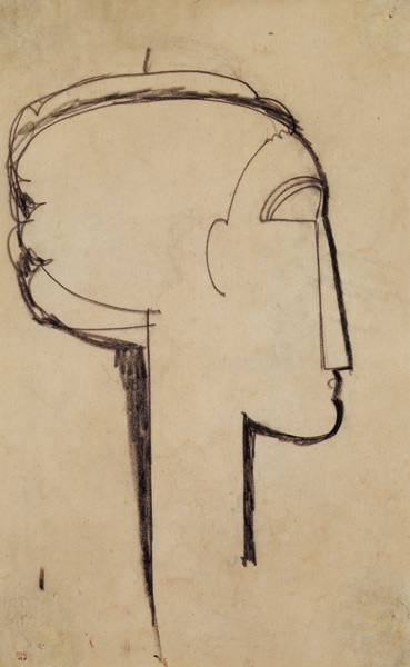 Hoofd an profile van Amadeo Modigliani