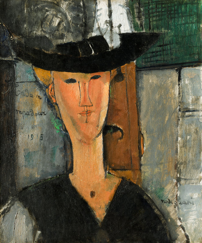 Ausschnitt Madam Pompadour van Amadeo Modigliani