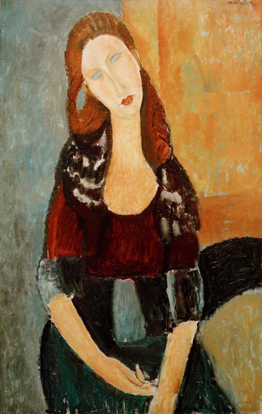 Jeanne Hébuterne, zittend  van Amadeo Modigliani