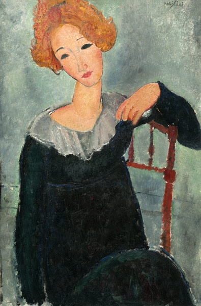 Rothaarige Frau van Amadeo Modigliani