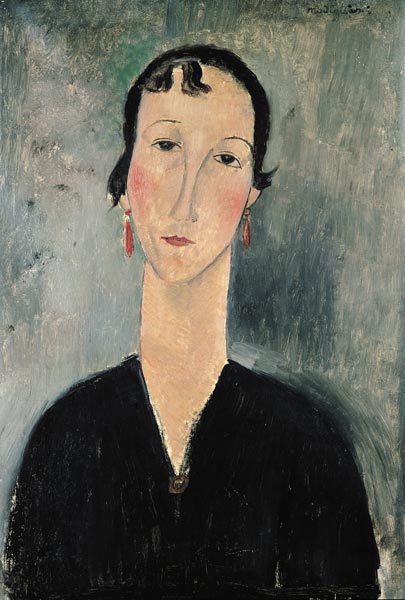 Woman with Earrings van Amadeo Modigliani