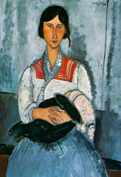 Gypsy Woman with a Baby van Amadeo Modigliani