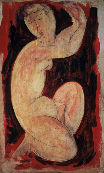 Red Caryatid, 1913 (oil, tempera and crayon on van Amadeo Modigliani