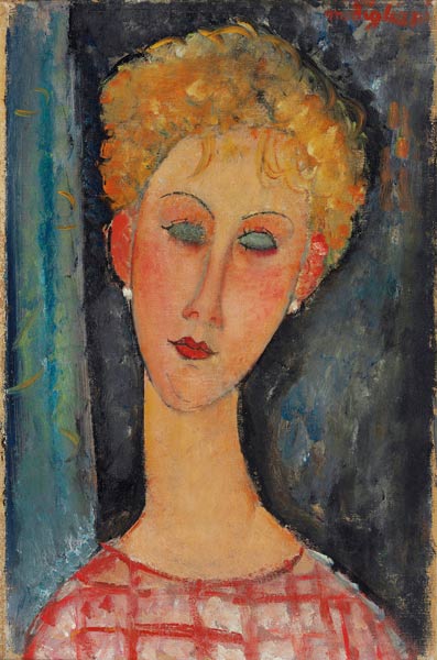Young Girl with Earrings van Amadeo Modigliani