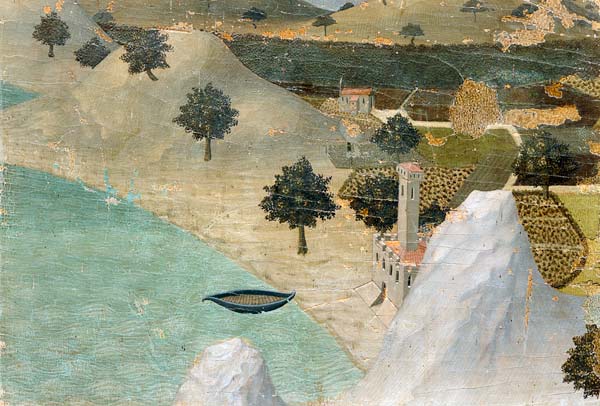 View of a Castle on the Edge of a Lake van Ambrogio Lorenzetti