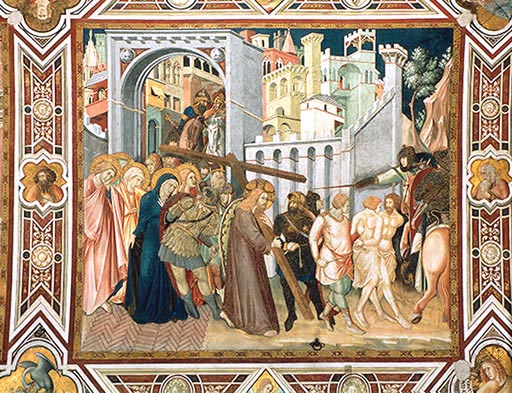 Die Kreuztragung van Ambrogio Lorenzetti