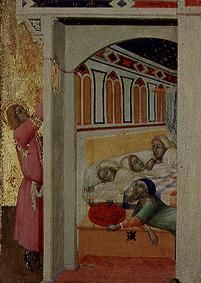 Die Mildtätigkeit des hl. Nikolaus von Bari. van Ambrogio Lorenzetti