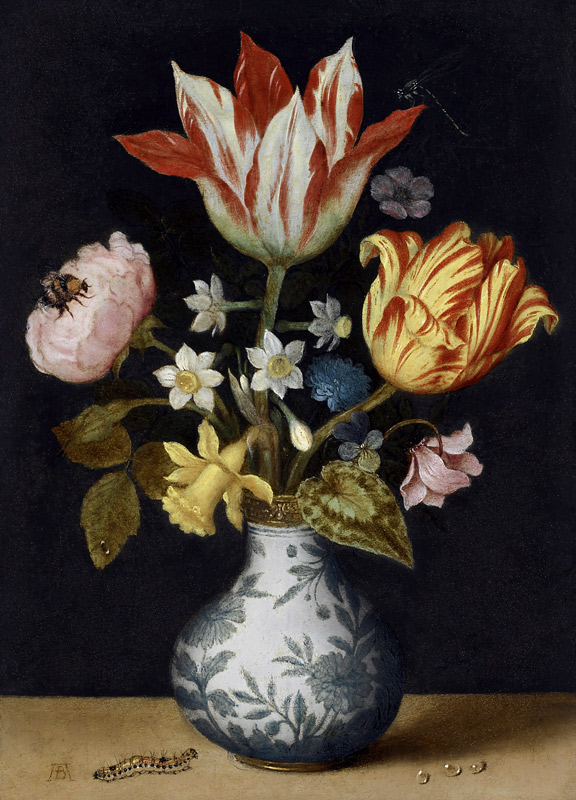 Still Life of Flowers in a Wan-Li Vase van Ambrosius Bosschaert