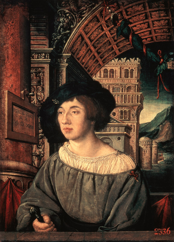 Portrait of a man van Ambrosius Holbein