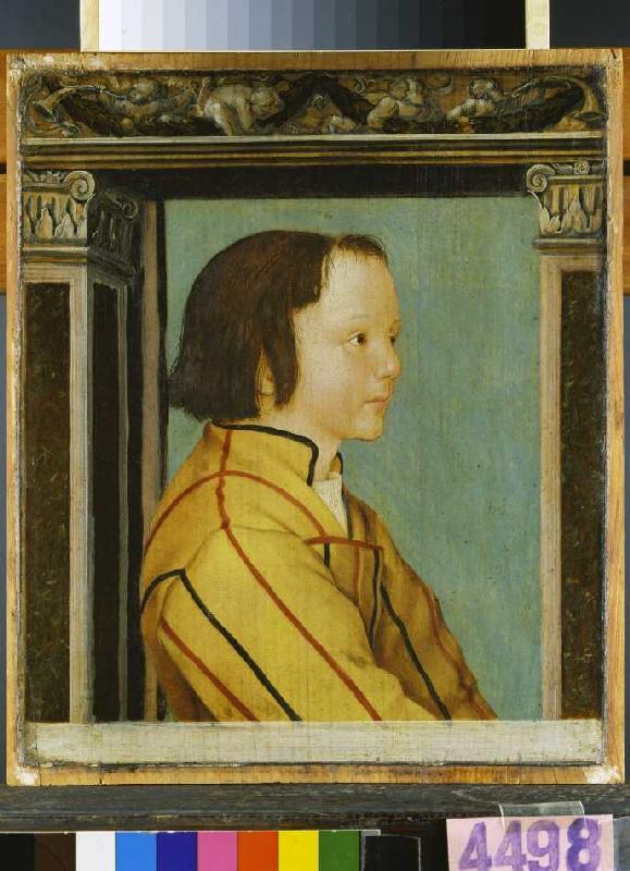 Bildnis eines Knaben mit braunem Haar van Ambrosius Holbein
