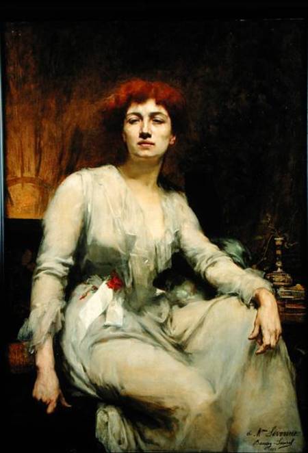 Portrait of Severine (1855-1929) van Amelie Beaury-Saurel