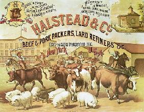 Beef & Pork Packers, c.1880 (colour litho)