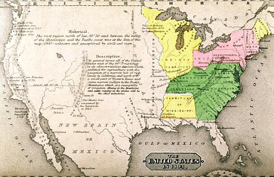 Map of the United States in 1803, from ''Our Whole Country: The Past and Present of the United State van American School