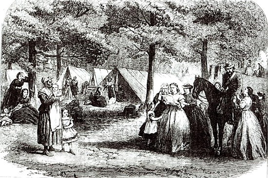 Southern refugees encamping in the woods near Vicksburg van American School