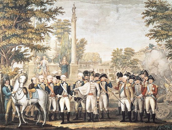 The British Surrendering to General Washington after their Defeat at Yorktown, Virginia, October 178 van American School