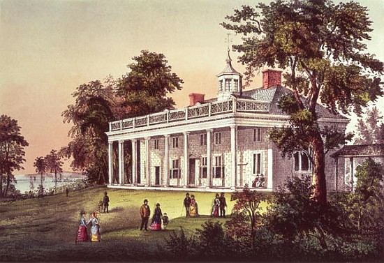 Washington''s Home, Mount Vernon, Virginia, pub. Currier & Ives van American School