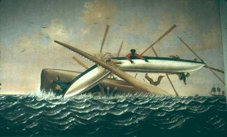 Whale attacking a Long Boat van American School